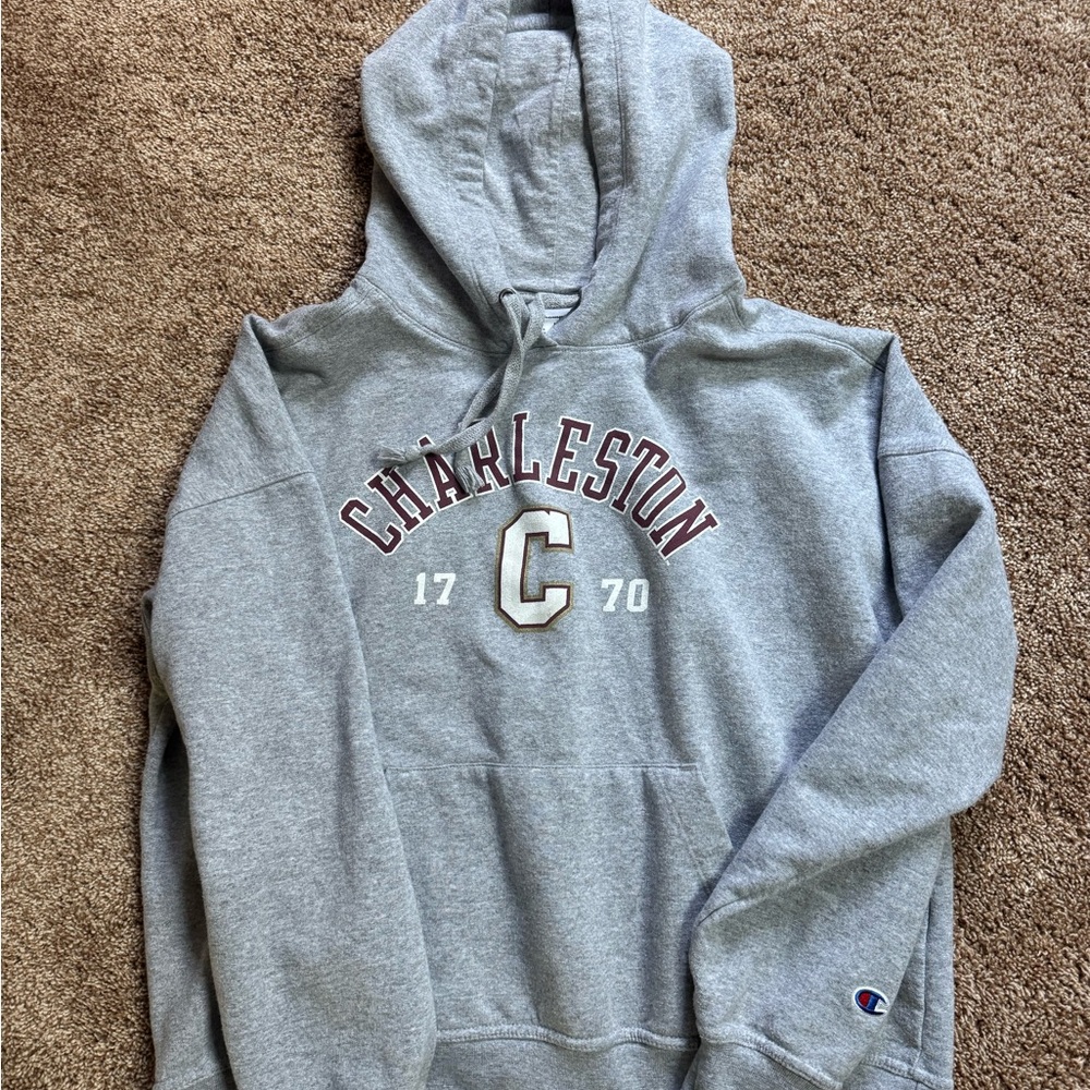 College of Charleston Champion Gray Hoodie size large - Picture 2 of 4